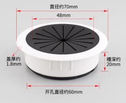 35mm 50mm 53mm 60mm 80mm Round Wire Hole Cover Computer Desk Wiring Box Cable Outlet Port Surface Line Box Furniture Hardware