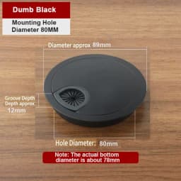 35mm 50mm 53mm 60mm 80mm Round Wire Hole Cover Computer Desk Wiring Box Cable Outlet Port Surface Line Box Furniture Hardware