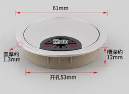 35mm 50mm 53mm 60mm 80mm Round Wire Hole Cover Computer Desk Wiring Box Cable Outlet Port Surface Line Box Furniture Hardware