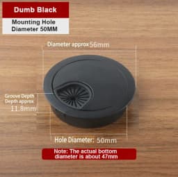35mm 50mm 53mm 60mm 80mm Round Wire Hole Cover Computer Desk Wiring Box Cable Outlet Port Surface Line Box Furniture Hardware