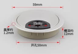 35mm 50mm 53mm 60mm 80mm Round Wire Hole Cover Computer Desk Wiring Box Cable Outlet Port Surface Line Box Furniture Hardware