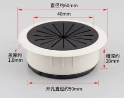 35mm 50mm 53mm 60mm 80mm Round Wire Hole Cover Computer Desk Wiring Box Cable Outlet Port Surface Line Box Furniture Hardware