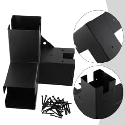 Right Angle Corner Bracket With Pergola Post Base For Wood Beams Elevated Stand DIY Post Base Kit Easy Installation Hardware Kit