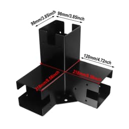 Right Angle Corner Bracket With Pergola Post Base For Wood Beams Elevated Stand DIY Post Base Kit Easy Installation Hardware Kit