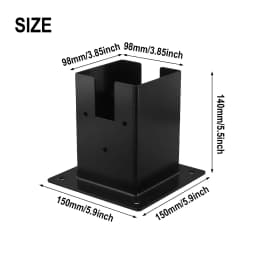 Right Angle Corner Bracket With Pergola Post Base For Wood Beams Elevated Stand DIY Post Base Kit Easy Installation Hardware Kit