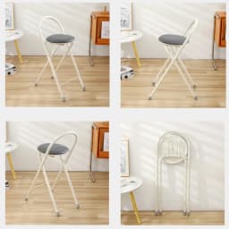 Bar High Footstool Foldable Modern Coffee Bar Counter Chair Arc Backrest Stool For Kitchen Indoor Garden Cafe Restaurant