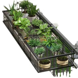 Flower Pot Organizer Storage Basket Rack Hanging Rack Closet Holders Balcony Rail Planter Shelf Fence Railing Flower Pots Holder