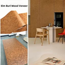 Technology Elm Burl Wood Veneer L:2.5MetersX58CM T:0.3/0.5mm for Luxury Furniture&Accent Walls Speaker Cabinet Decorative Panels