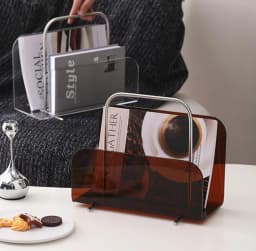 Acrylic Magazine Rack Living Room Desktop Book Holder Modern Minimalist Magazines Storage Display Racks Furniture Decorations