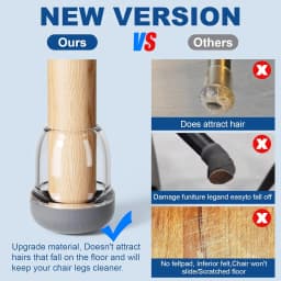 8PCS Round Chair Leg Protectors Silicone Dust and Hair Proof Chair Leg Caps for Rug Glides Easily for Hardwood Floors Prevents