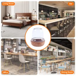 8PCS Thick Rubber Chair Leg Protector Covers Felt Bottom Furniture Pads Floor Protectors Caps to Reduce Noise And Prevent Scratc