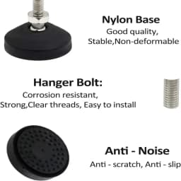4pc M10 M12 Threaded Swivel Base Adjustable Table Leg Leveling Foot Articulated Furniture Leg Fixed Shock-proof Steel Foot Cup