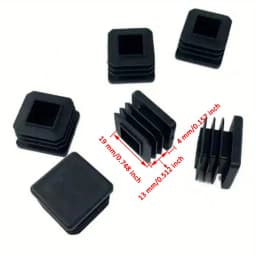 10 Pieces 20mm Square Plastic Table Feet Cap,inserts,black end caps for metal tubing,hadware plugs,Fences,Glide protection