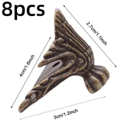 4/8pcs/set Antique Bronze Brass Jewelry Chest Wood Furniture Box Decorative Feet Leg Corner Protector Vintage Decoration New