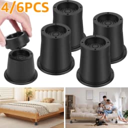 4/6/8Pcs Heavy Duty Rubber Sofa Cabinet Feet Leg Bed Risers Stand Round Furniture Risers Anti Slip Frame Riser Raising Blocks