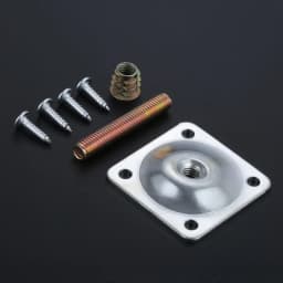 Square Furniture Leg Mounted Plate Iron Table Foot Attachment with M8 Female Adapter & Hanger Bolt & Screws Sofa Chair Repairing