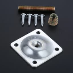 Square Furniture Leg Mounted Plate Iron Table Foot Attachment with M8 Female Adapter & Hanger Bolt & Screws Sofa Chair Repairing