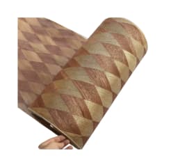 Red Walnut+olive Wood 3D Diamond Patterned Woven Wood Veneer Home Decorative Size:2.5x0.4meter Thick0.25mm