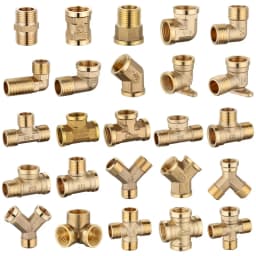 Brass Connector BSP 1/8"1/4"3/8"1/2"3/4"1"1-1/4"1-1/2"2" Female Male Thread Equals 2/3/4 Way Tee Type Straight Elbow Adapter
