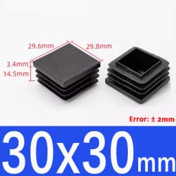 15x15mm-50x100mm Black Blanking End Caps Furniture Leg Tube Pipe Insert Plugs Rectangle/Square Dust Stopper