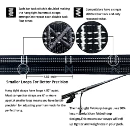 2Pcs Hammock Strap Rope Belt 300cm Tree Hanging Aerial Spare Part 400KG Load Outdoor Yoga Camping Hammock with Buckle