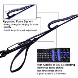 2Pcs Hammock Strap Rope Belt 300cm Tree Hanging Aerial Spare Part 400KG Load Outdoor Yoga Camping Hammock with Buckle