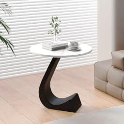 Light Luxury Modern Simple Home Living Room Sofa Small Side Table Rock Slab High-end Sense Bedside Round Table Creative