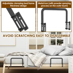 2Pcs Nonslip Mattress Gaskets Mattress Metal Retainer Adjustable Slide Stopper Enhanced Mattress Stability For Metal Bed Frames