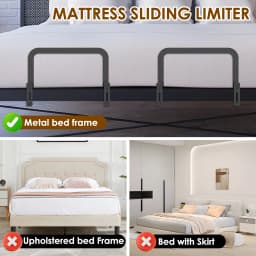 2Pcs Nonslip Mattress Gaskets Mattress Metal Retainer Adjustable Slide Stopper Enhanced Mattress Stability For Metal Bed Frames