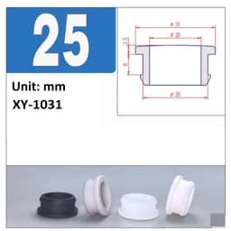 Black Silicone Rubber Snap-on Grommet Hollow Hole Plug Coil Ring Cable Wiring Protect Bushings