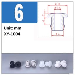 Black Silicone Rubber Snap-on Grommet Hollow Hole Plug Coil Ring Cable Wiring Protect Bushings