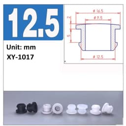 Black Silicone Rubber Snap-on Grommet Hollow Hole Plug Coil Ring Cable Wiring Protect Bushings