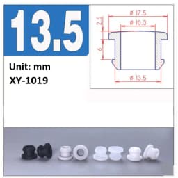 Black Silicone Rubber Snap-on Grommet Hollow Hole Plug Coil Ring Cable Wiring Protect Bushings
