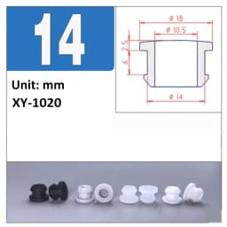 Black Silicone Rubber Snap-on Grommet Hollow Hole Plug Coil Ring Cable Wiring Protect Bushings