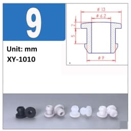Black Silicone Rubber Snap-on Grommet Hollow Hole Plug Coil Ring Cable Wiring Protect Bushings