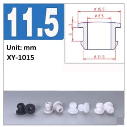 Black Silicone Rubber Snap-on Grommet Hollow Hole Plug Coil Ring Cable Wiring Protect Bushings
