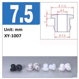 Black Silicone Rubber Snap-on Grommet Hollow Hole Plug Coil Ring Cable Wiring Protect Bushings