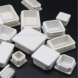 White Plastic Rectangle/Square Blanking End Cap Pipe Inserts Plug Bung Steel Leg Stopfen 15x15 20x30 25x40 40x40 50x50 40x100mm