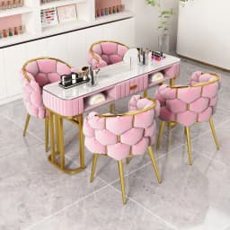 European Luxury Manicure Table With Drawers Nordic Vintage Aesthetic Nail Table Trendy Elegant Mesa Manicura Saloon Furniture