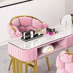 European Luxury Manicure Table With Drawers Nordic Vintage Aesthetic Nail Table Trendy Elegant Mesa Manicura Saloon Furniture