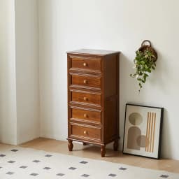 American Vintage Wooden 5-Drawer Dresser 45CM Side Storage Cabinet for Bedroom Multi-Functional Thickened Plywood Organizer