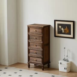 American Vintage Wooden 5-Drawer Dresser 45CM Side Storage Cabinet for Bedroom Multi-Functional Thickened Plywood Organizer