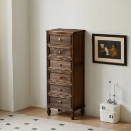 American Vintage Wooden 5-Drawer Dresser 45CM Side Storage Cabinet for Bedroom Multi-Functional Thickened Plywood Organizer