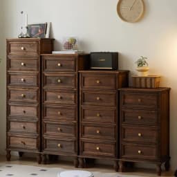 American Vintage Wooden 5-Drawer Dresser 45CM Side Storage Cabinet for Bedroom Multi-Functional Thickened Plywood Organizer