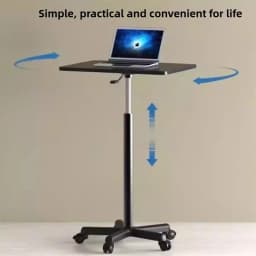 Wooden Portable Small Desk Stable Standing Workstation Height-Adjustable Bedside Desk Durable Laptop Table