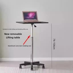 Wooden Portable Small Desk Stable Standing Workstation Height-Adjustable Bedside Desk Durable Laptop Table