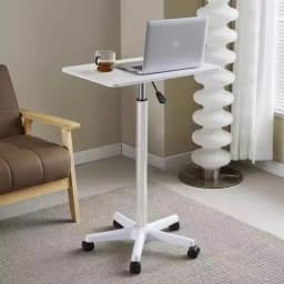 Wooden Portable Small Desk Stable Standing Workstation Height-Adjustable Bedside Desk Durable Laptop Table