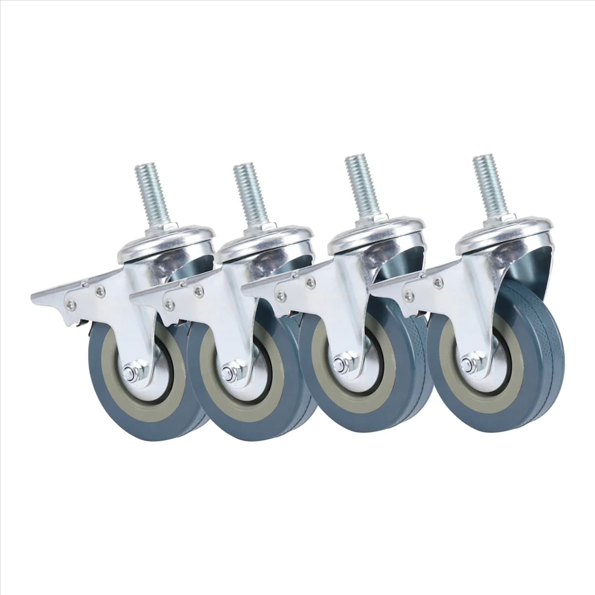 A04I Heavy Duty 75mm Swivel Castor with Brake Trolley Casters wheels for Furniture, Set of 4