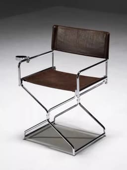 MOMO Oil Wax Fabric Minimalist Metal Dining Chair Small Household Foldable Dining Chair Home Reclining Chair