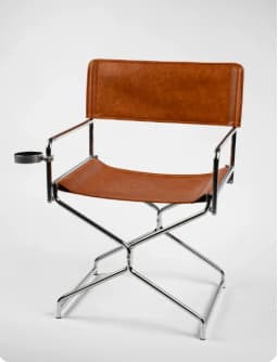 MOMO Oil Wax Fabric Minimalist Metal Dining Chair Small Household Foldable Dining Chair Home Reclining Chair